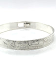 Bangle - Sterling Silver - 3/8" - Orca Moon Hummingbird