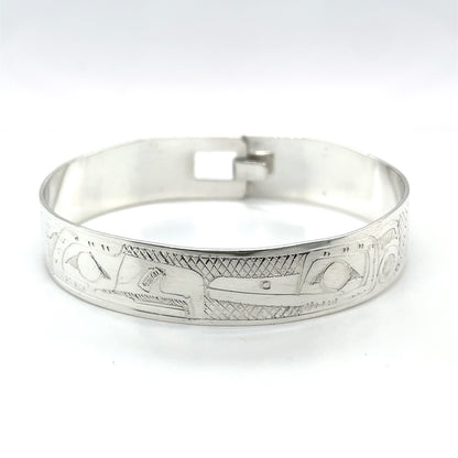 Bangle - Sterling Silver - 1/2" - Eagle Hummingbird