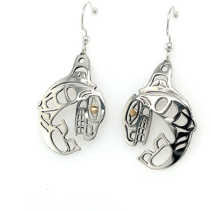 Earrings - Gold & Silver - Cutout - Orca