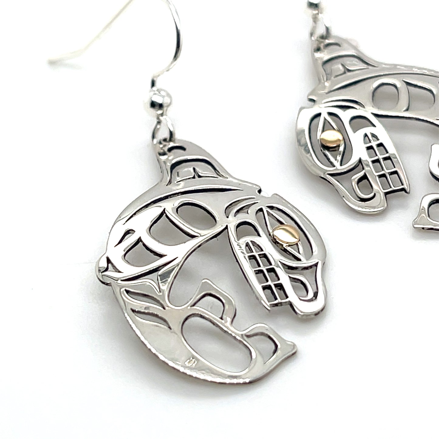 Earrings - Gold & Silver - Cutout - Orca