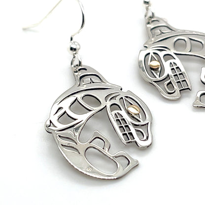 Earrings - Gold & Silver - Cutout - Orca