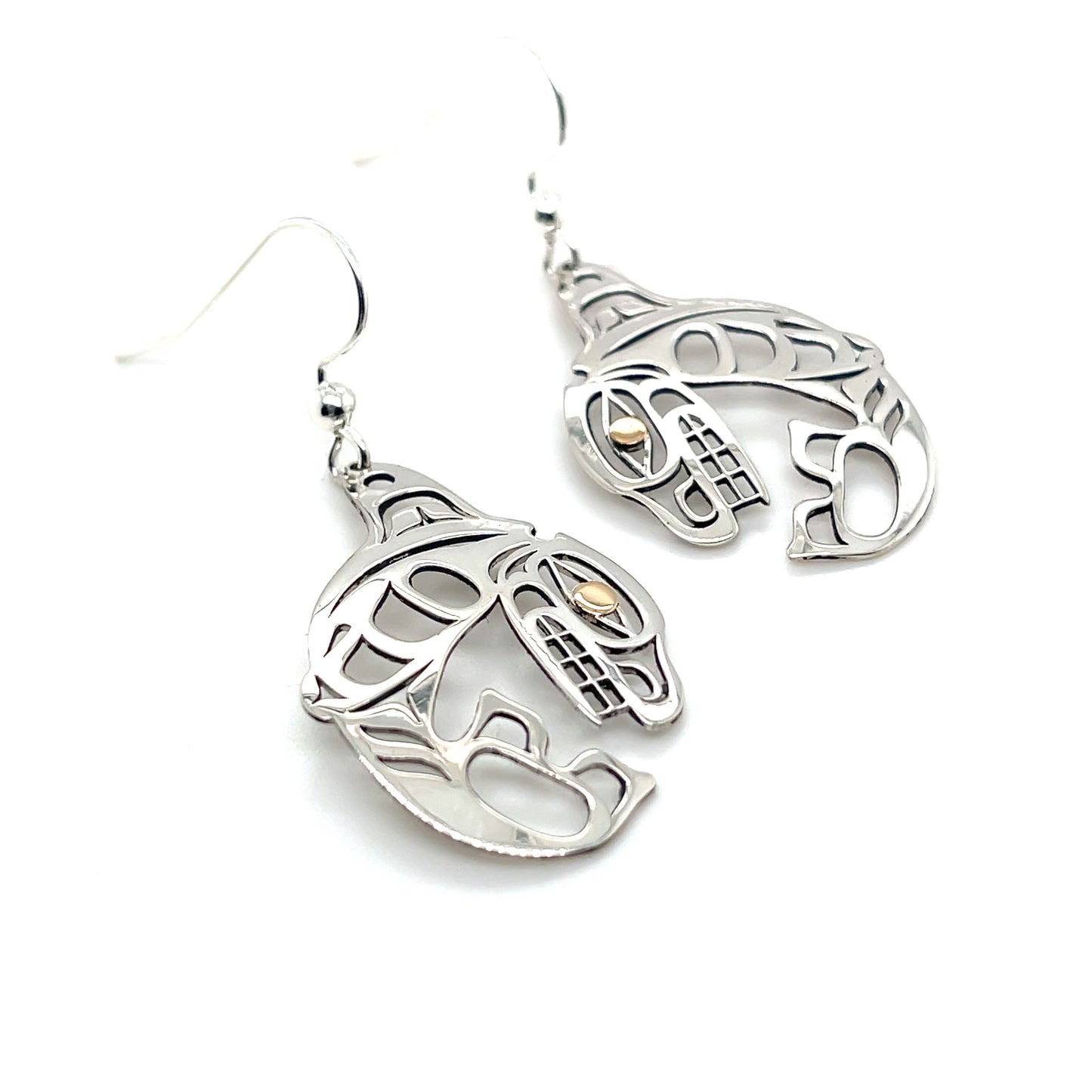 Earrings - Gold & Silver - Cutout - Orca