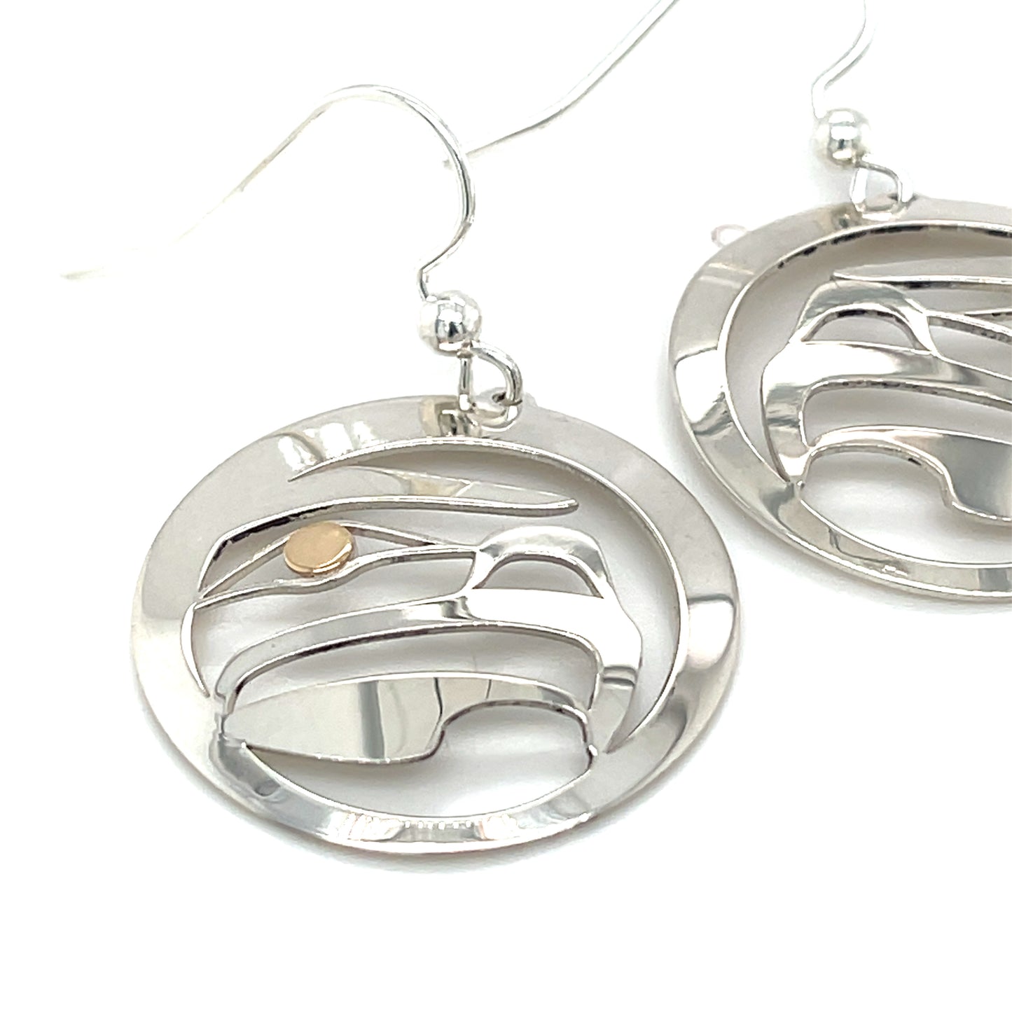 Earrings - Gold & Silver - Round - Golden Eagle