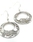 Earrings - Gold & Silver - Round - Eagle - Offset