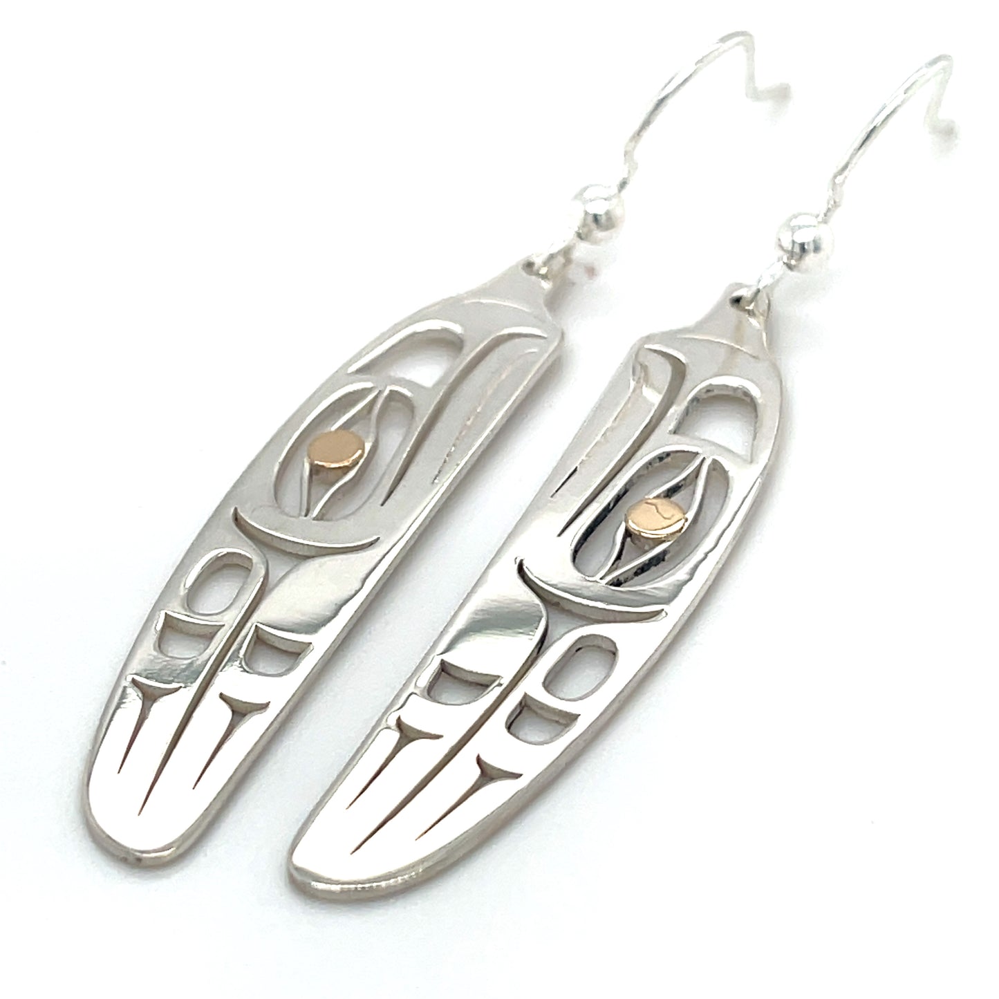 Earrings - Gold & Silver - Feather - Eagle