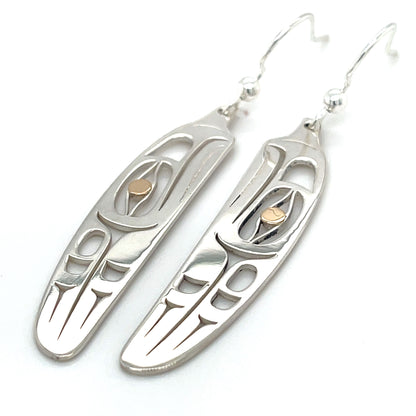 Earrings - Gold & Silver - Feather - Eagle