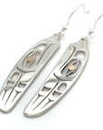 Earrings - Gold & Silver - Feather - Eagle