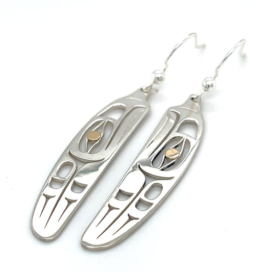 Earrings - Gold & Silver - Feather - Eagle
