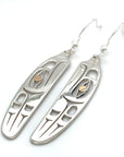 Earrings - Gold & Silver - Feather - Eagle