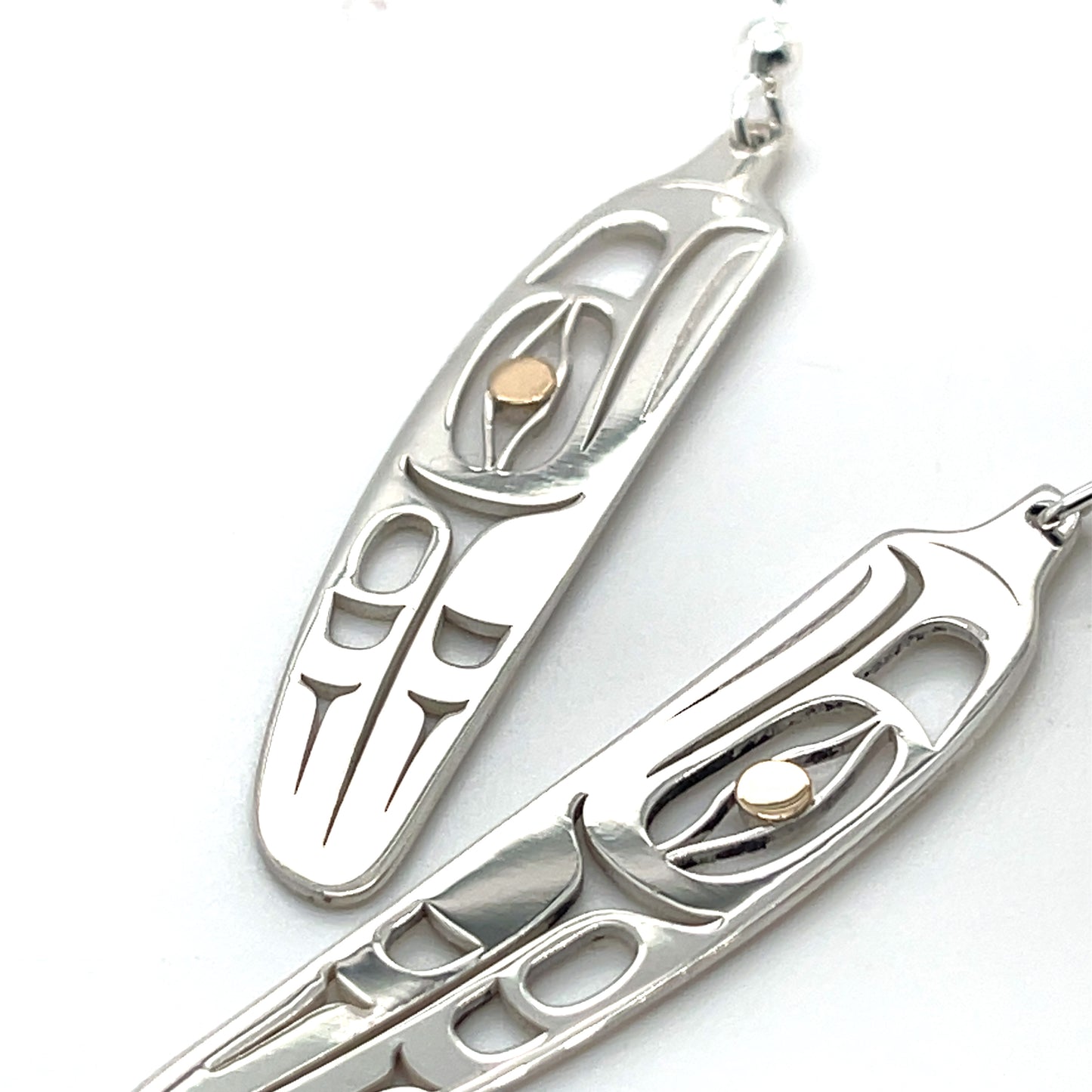 Earrings - Gold & Silver - Feather - Eagle