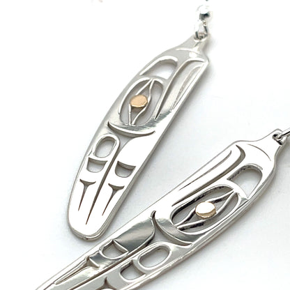 Earrings - Gold & Silver - Feather - Eagle