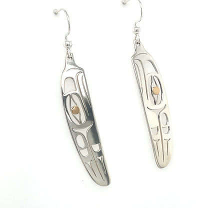 Earrings - Gold & Silver - Feather - Eagle