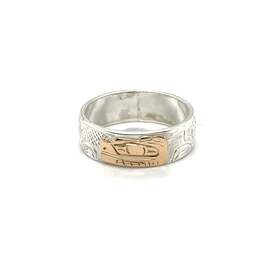 Ring - Gold and Silver - 1/4" - Beaver - Size 9
