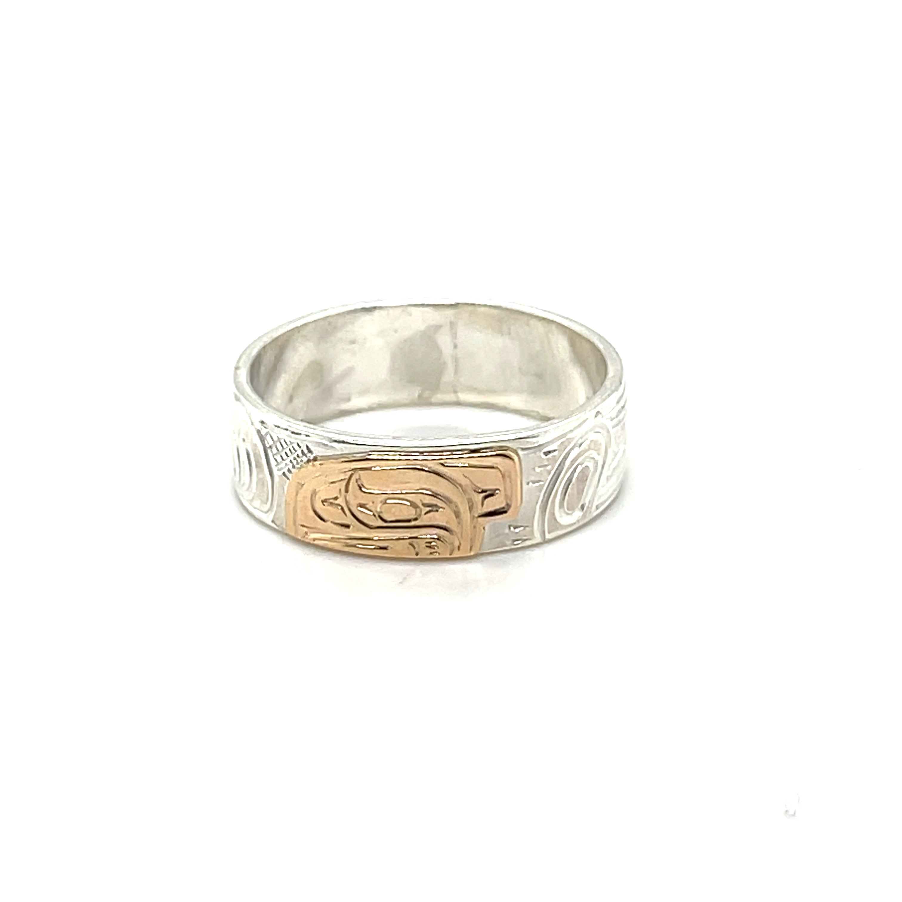 Ring - Gold and Silver - 1/4&quot; - Raven - Size 9