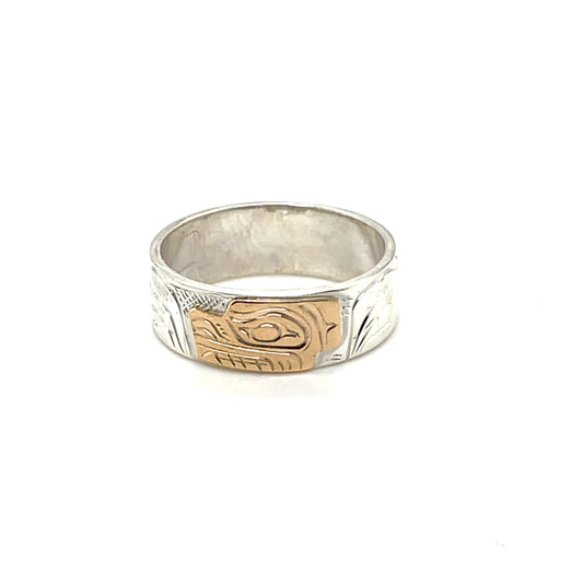 Ring - Gold and Silver - 1/4" - Bear - Size 8