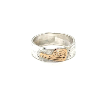 Ring - Gold and Silver - 1/4" - Hummingbird - Size 7