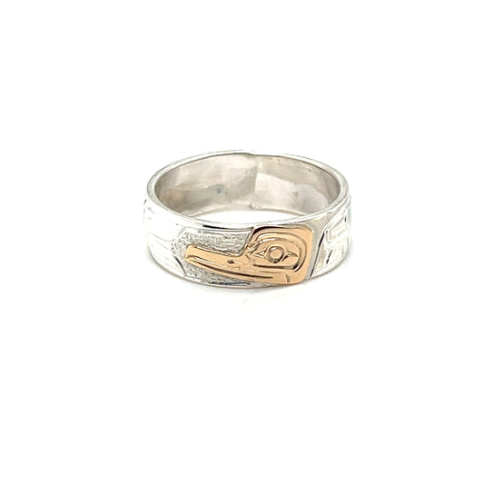Ring - Gold and Silver - 1/4" - Hummingbird - Size 7