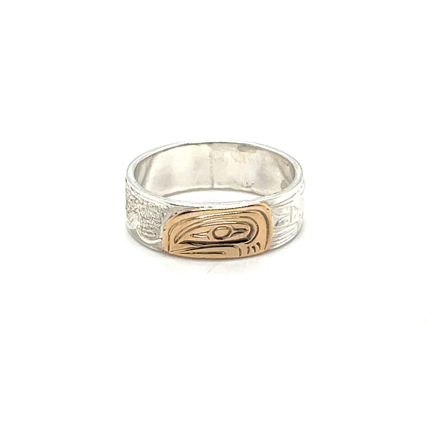 Ring - Gold and Silver - 1/4" - Salmon - Size 7.5
