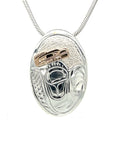 Pendant - Gold & Silver - Oval - Beaver