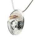 Pendant - Gold & Silver - Oval - Beaver