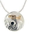 Pendant - Gold & Silver - Round - Wolf