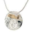 Pendant - Gold & Silver - Round - Wolf