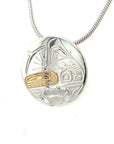 Pendant - Gold & Silver - Round - Orca