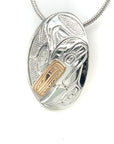 Pendant - Gold & Silver - Oval - Orca