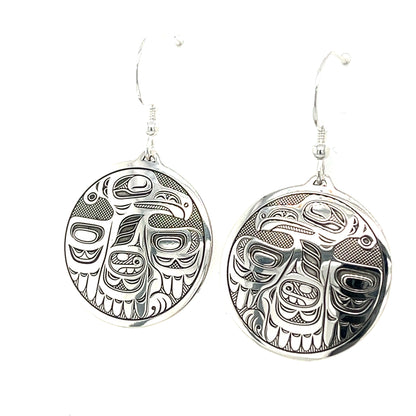 Earrings - Sterling Silver - Round - Raven