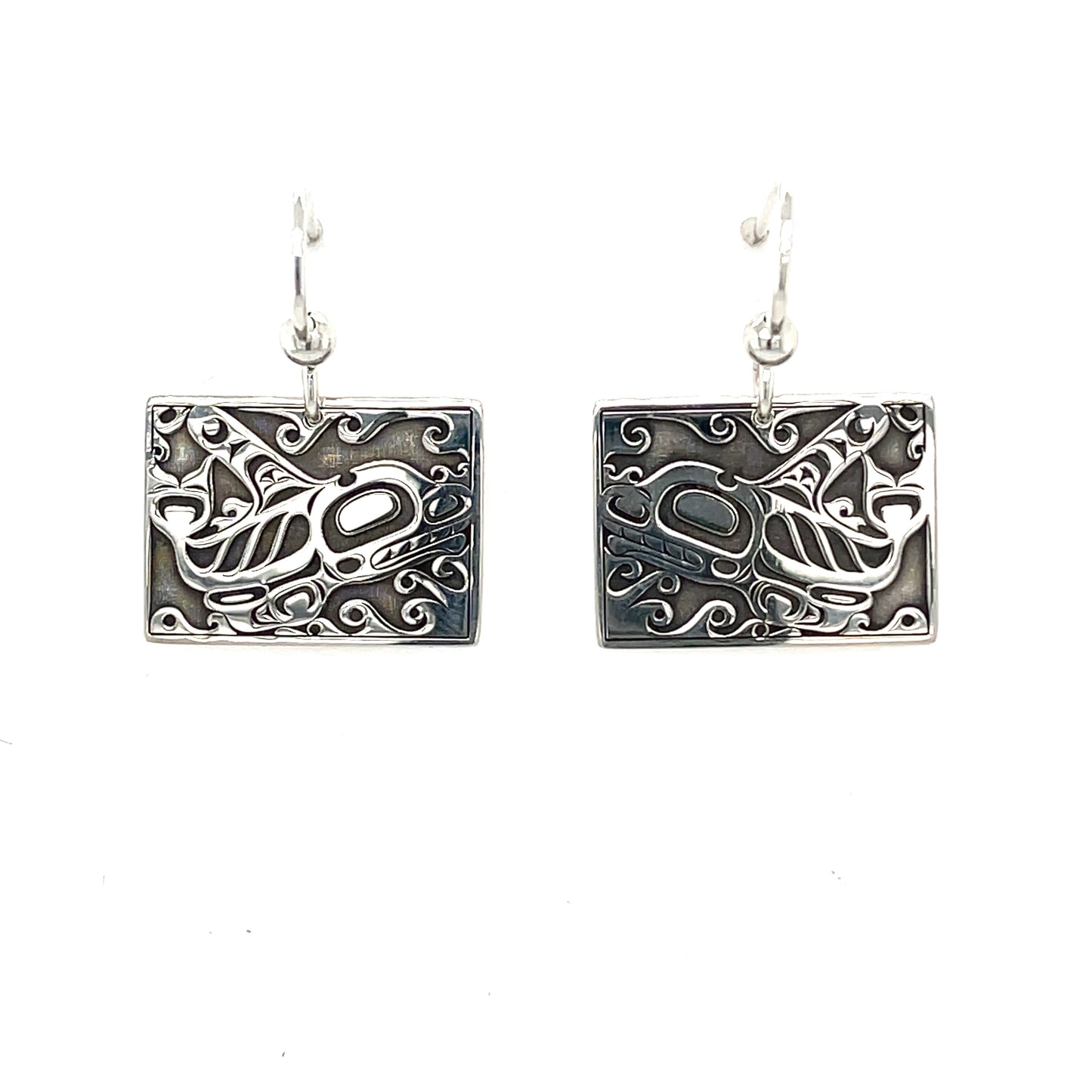 Earrings - Sterling Silver - Rectangle - Orca