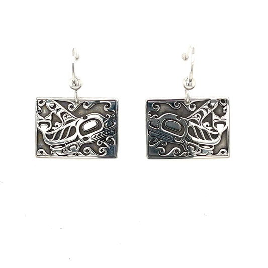 Earrings - Sterling Silver - Rectangle - Orca