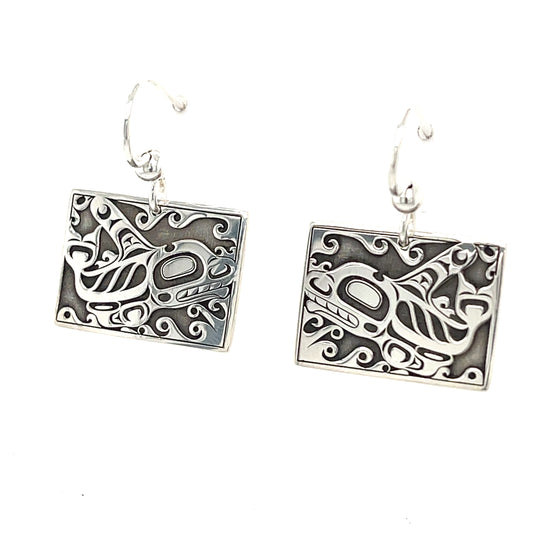 Earrings - Sterling Silver - Rectangle - Orca