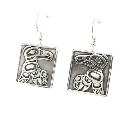 Earrings - Sterling Silver - Rectangle - Raven