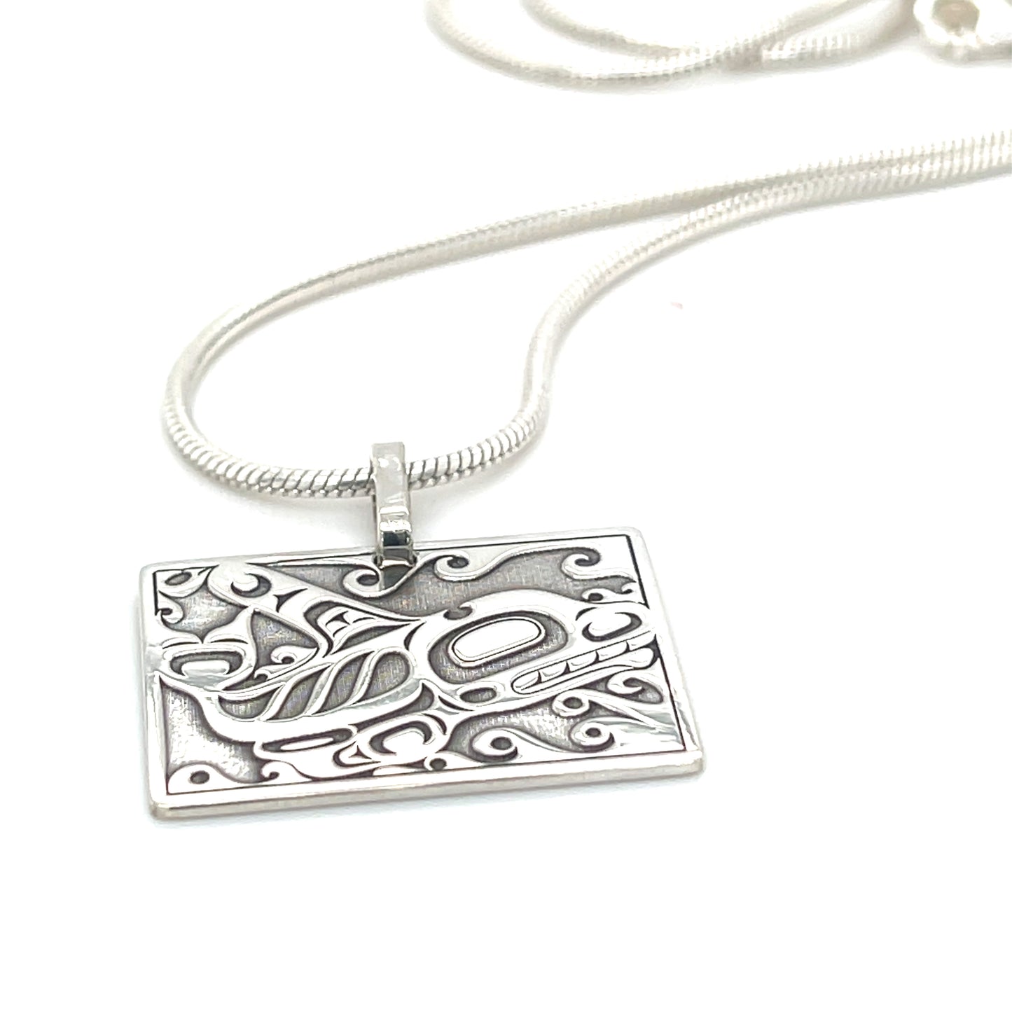 Pendant - Sterling Silver - Rectangle - Orca