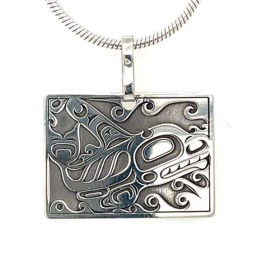 Pendant - Sterling Silver - Rectangle - Orca