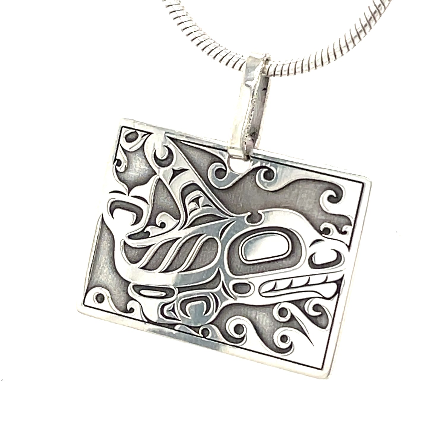 Pendant - Sterling Silver - Rectangle - Orca