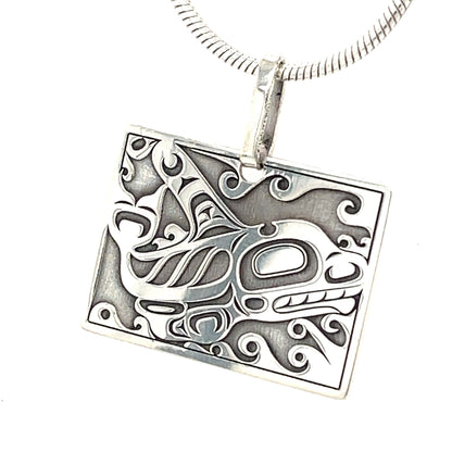 Pendant - Sterling Silver - Rectangle - Orca