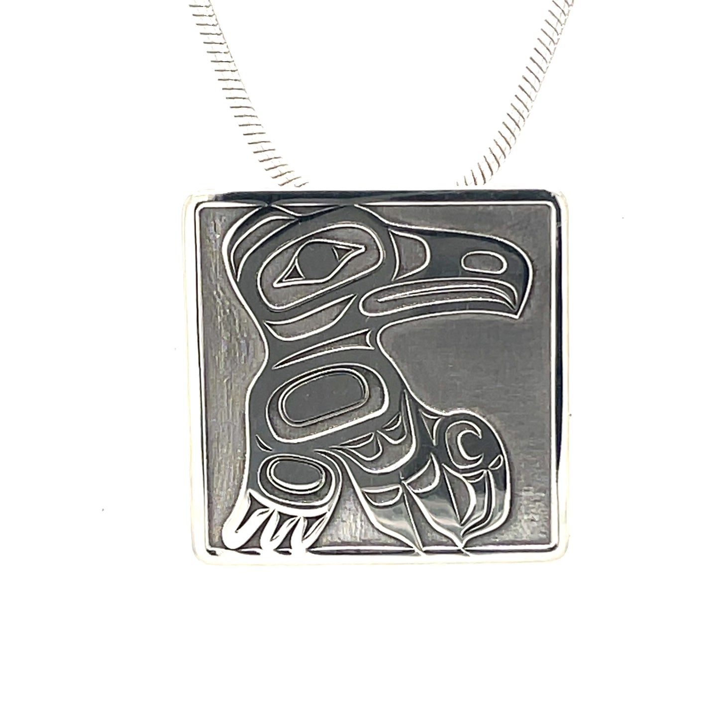 Pendant - Sterling Silver - Square - Raven