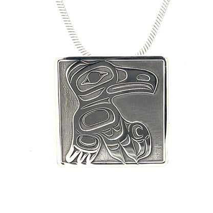 Pendant - Sterling Silver - Square - Raven