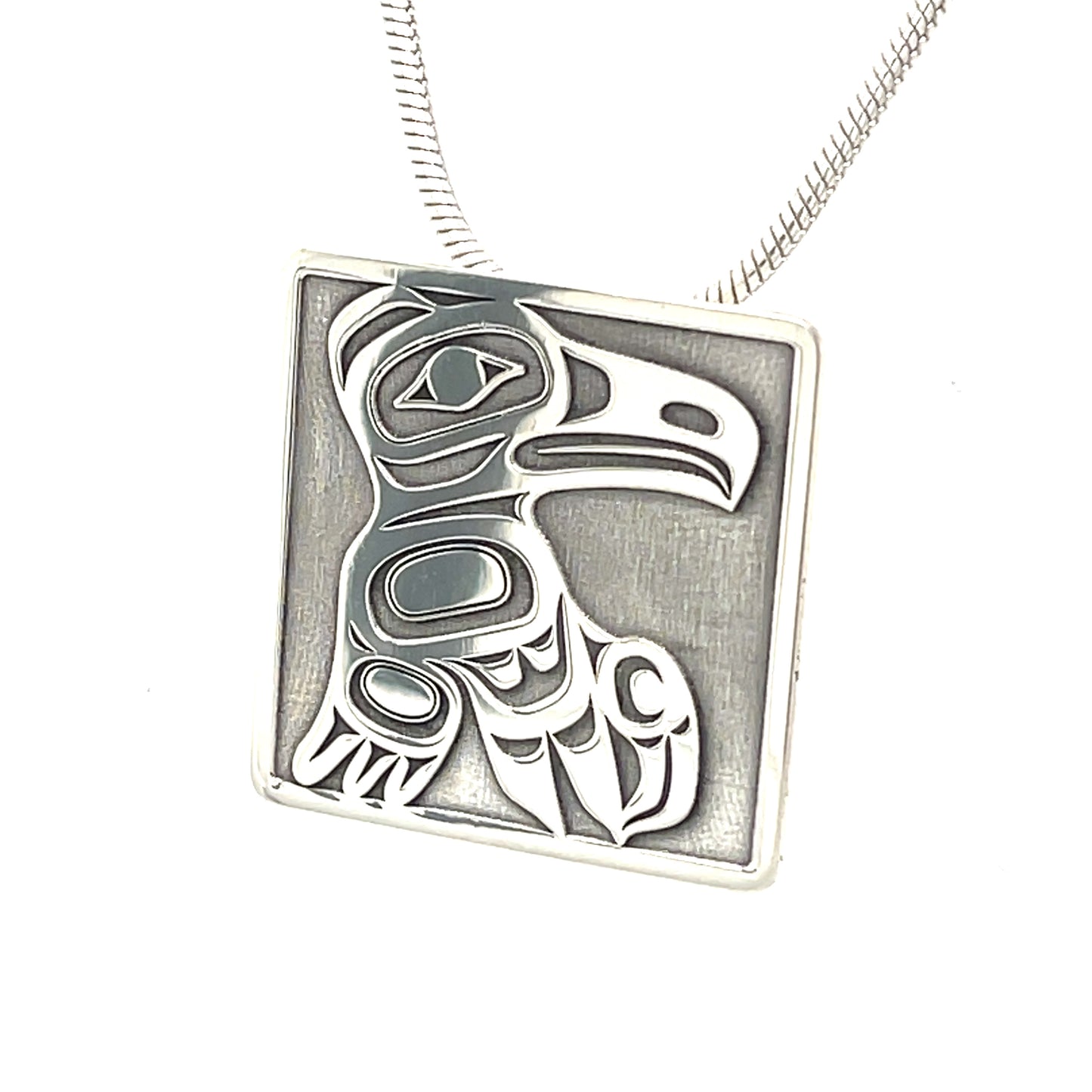 Pendant - Sterling Silver - Square - Raven