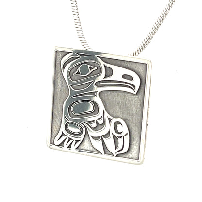 Pendant - Sterling Silver - Square - Raven