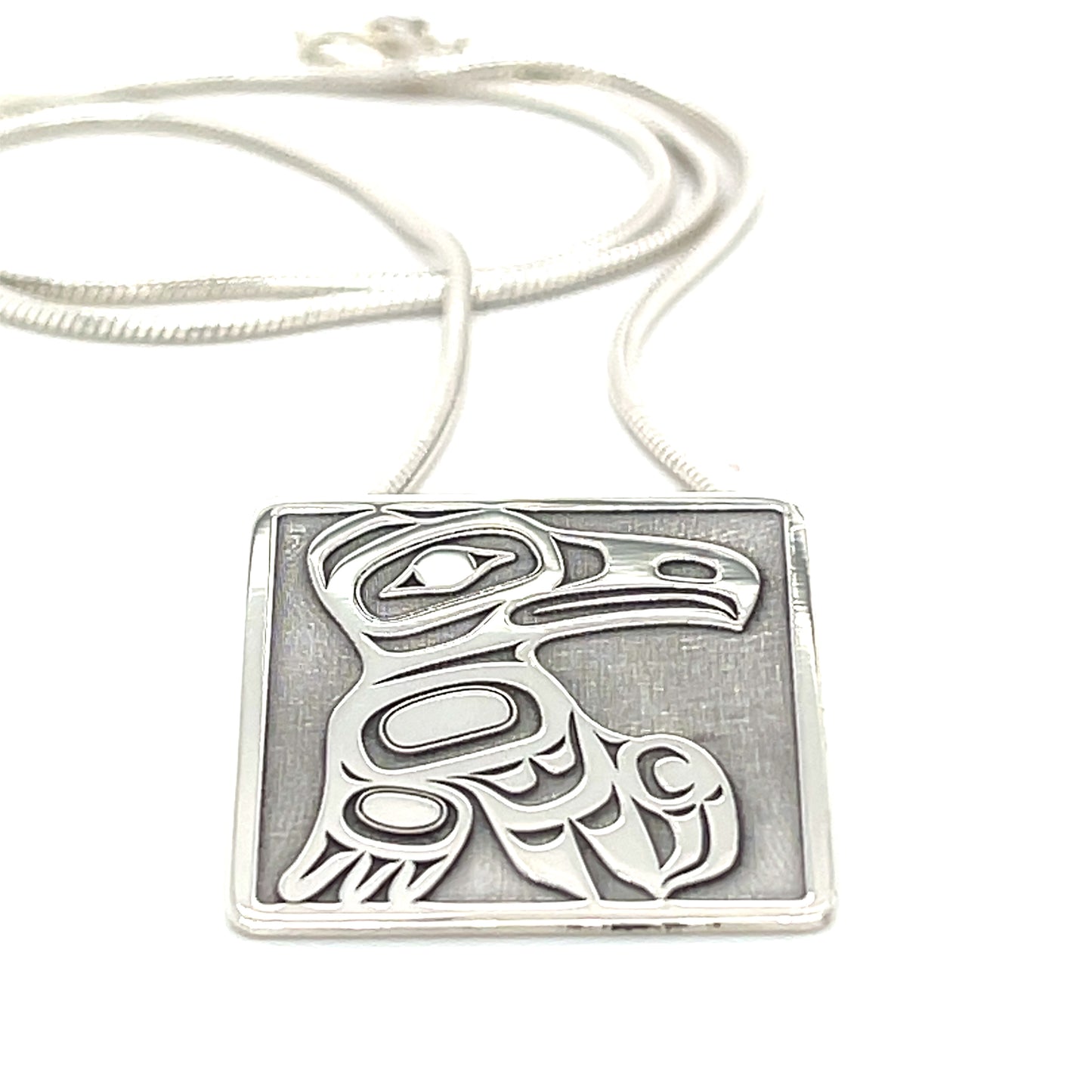 Pendant - Sterling Silver - Square - Raven