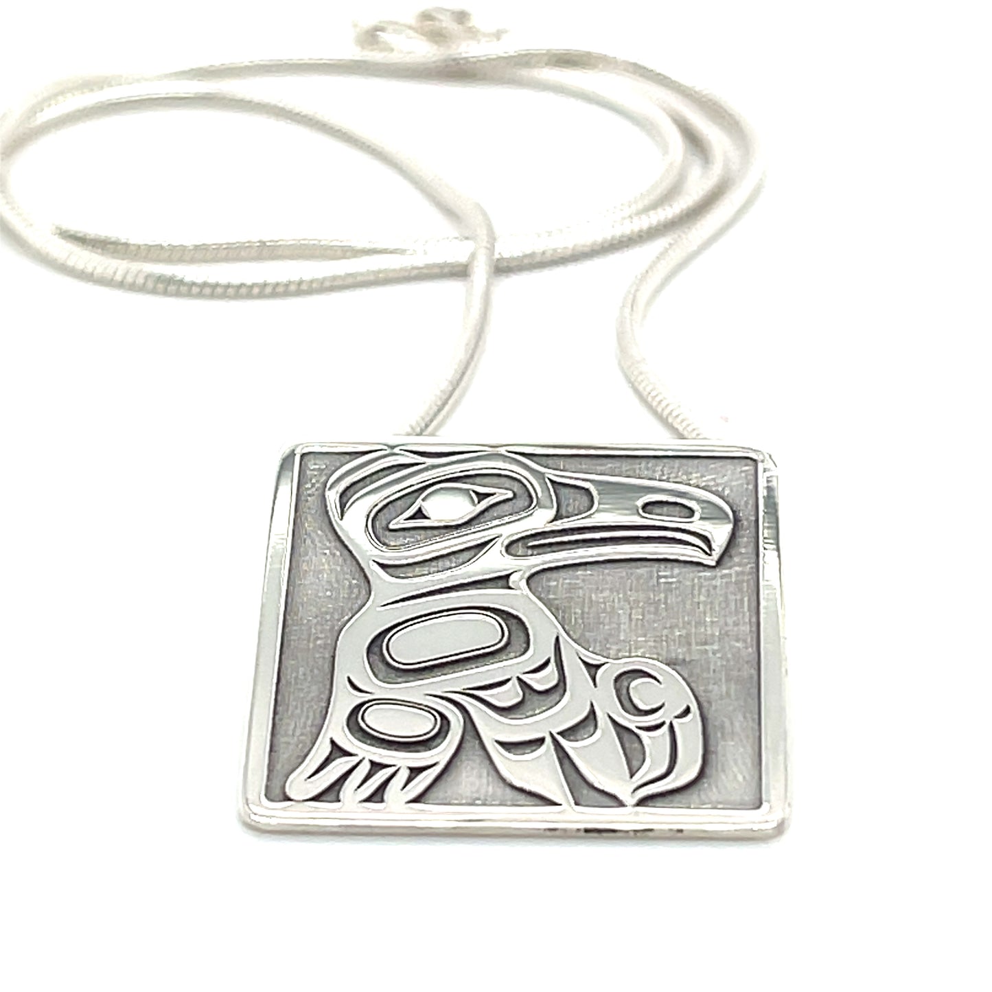 Pendant - Sterling Silver - Square - Raven
