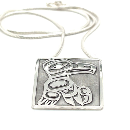 Pendant - Sterling Silver - Square - Raven
