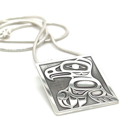 Pendant - Sterling Silver - Square - Eagle
