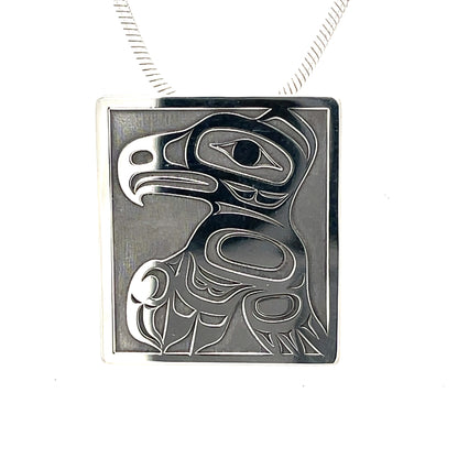 Pendant - Sterling Silver - Square - Eagle