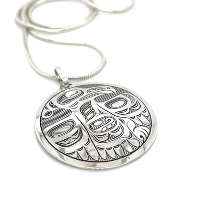 Pendant - Sterling Silver - Round - Raven