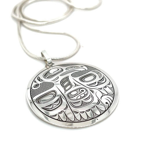Pendant - Sterling Silver - Round - Raven