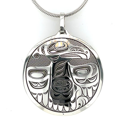 Pendant - Sterling Silver - Round - Raven