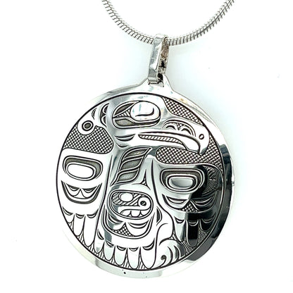 Pendant - Sterling Silver - Round - Raven